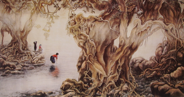 "Scene of Xishuang Banna Life" from Collected Paintings by Master Wan Ko Yee