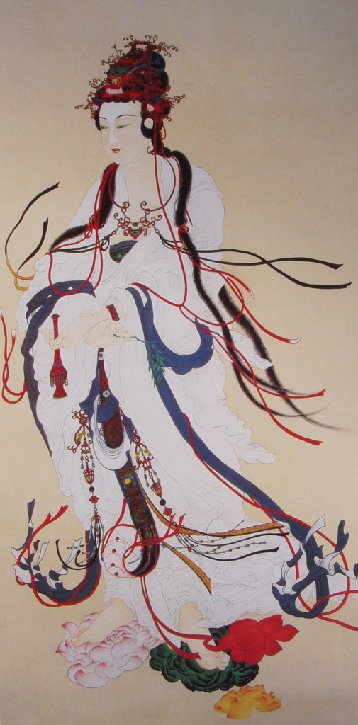 Painting of Kuan Yin Bodhisattva by H.H. Dorje Chang Buddha III and taken from the book H.H. Dorje Chang Buddha III