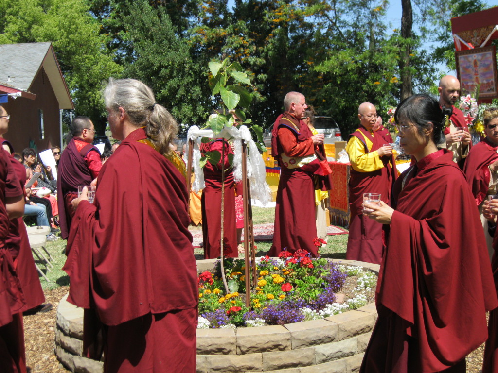 Rinpoches circumambulate the Holy Bodhi Tree at the Bodhighara Dedication