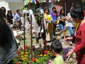 Making water offerings at Bodhi Tree
