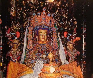 The Jawo Shakyamuni Buddha statue brought from China by Princess Wencheng, Jokhang Temple, Lhasa, Tibet.