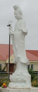 Kuan Yin stands in front of the Chau Van Duc Vietnamese Temple in Biloxi, Mississippi.