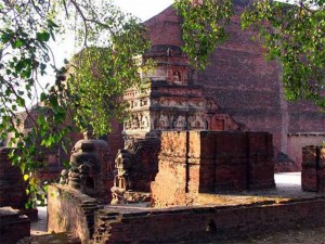 The stupa of Venerable Shariputra, one of the greatest disciples of Shakyamuni Buddha, who died at Nalanda. Nalanda is regarded as the first great residential university with as many as 10,000 students and 2,000 teachers. Many of the leading Buddhist scholars and practitioners whose books are listed here were abbots and teachers here. Its library was located in a nine storied building. Nalanda in Sanskrit means "giver of knowledge." It is believed that Shakyamuni Buddha once used the village located at this site as His base of operation. A consortium led by Singapore and including China, India, and Japan are raising $1billion to build a revived Nalanda International University at this site with construction starting in 2009.