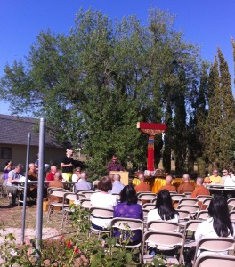 Vajra Poles at rehearsal for the Bodhighara Dedication Ceremony on May 10, 2014