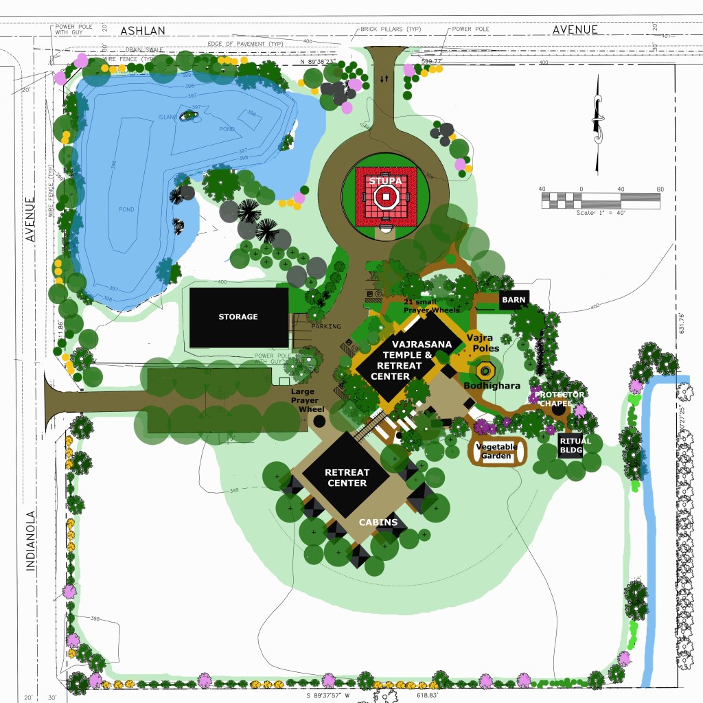 Site Plan for the Vajrasana Temple and Retreat Center near Sanger, California